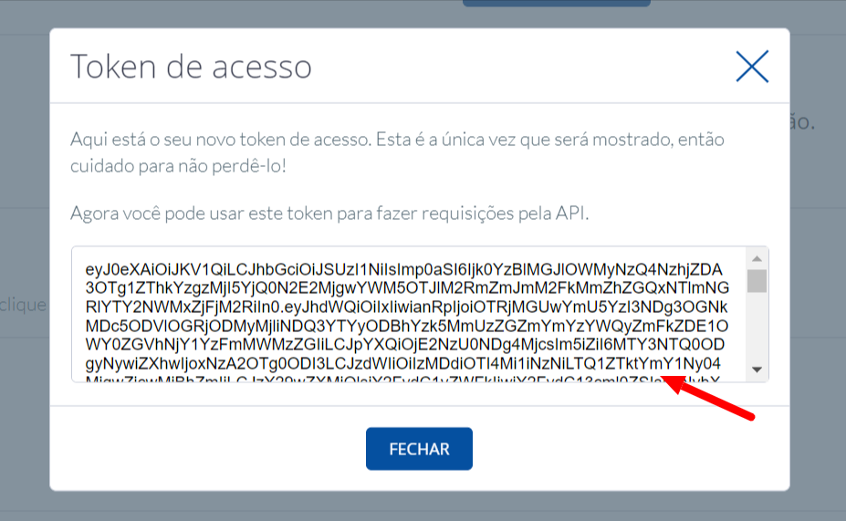 token gerado