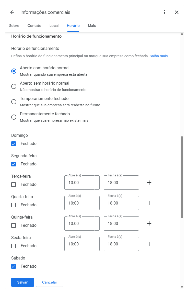 alterar-horario-de-funcionamento-no-google criar google meu negócio
