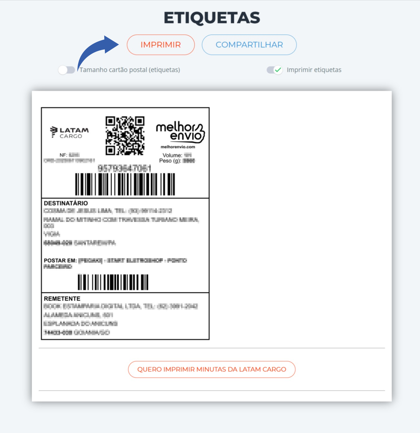 imprimir-etiqueta-melhor-envio imprimindo a etiqueta de rastreio do melhor envio
